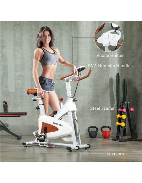 SPORTNOW Indoor Exercise Bike, Quiet Stationary Bike, Stylish Cycling Machine with Adjustable Seat and Resistance, LCD Monitor,  - pic 102419 | FastDaddyshop