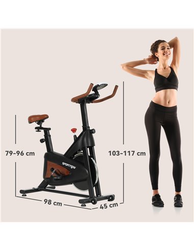 SPORTNOW Indoor Exercise Bike, Quiet Stationary Bike, Stylish Cycling Machine with Adjustable Seat and Resistance, LCD Monitor, 