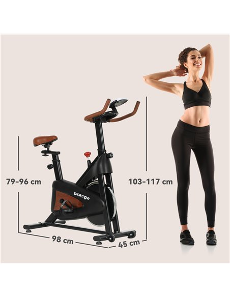 SPORTNOW Indoor Exercise Bike, Quiet Stationary Bike, Stylish Cycling Machine with Adjustable Seat and Resistance, LCD Monitor,  - pic 102423 | FastDaddyshop