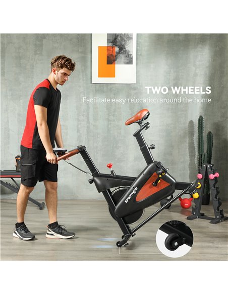 SPORTNOW Indoor Exercise Bike, Quiet Stationary Bike, Stylish Cycling Machine with Adjustable Seat and Resistance, LCD Monitor,  - pic 102426 | FastDaddyshop