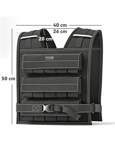 SPORTNOW 30KG Adjustable Weighted Vest, Weight Vest with 30 Metal Weights, Adjustable Straps and Reflective Strips, for Men and 
