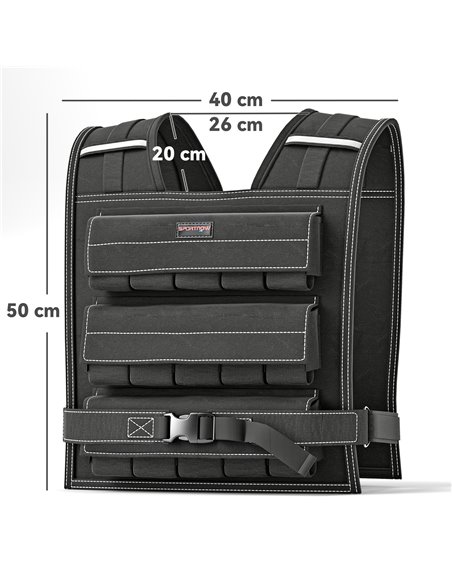 SPORTNOW 30KG Adjustable Weighted Vest, Weight Vest with 30 Metal Weights, Adjustable Straps and Reflective Strips, for Men and  - pic 102432 | FastDaddyshop