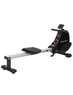 SPORTNOW Folding Rowing Machine, 16-Level Magnetic Rower Machine with Dual Aluminium Slid Rail and LCD Monitor, Vertical Storage