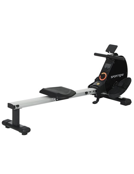 SPORTNOW Folding Rowing Machine, 16-Level Magnetic Rower Machine with Dual Aluminium Slid Rail and LCD Monitor, Vertical Storage - pic 102439 | FastDaddyshop