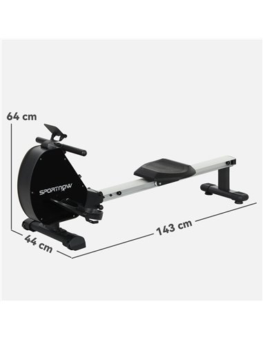SPORTNOW Folding Rowing Machine, 16-Level Magnetic Rower Machine with Dual Aluminium Slid Rail and LCD Monitor, Vertical Storage
