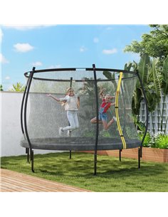 SPORTNOW 10ft Trampoline with Enclosure Net and Spring Cover, Outdoor Trampoline Garden Jumping Mat, Black A71-045V01BK 2