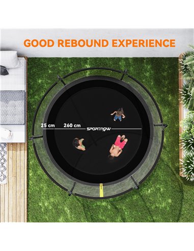 SPORTNOW 10ft Trampoline with Enclosure Net and Spring Cover, Outdoor Trampoline Garden Jumping Mat, Black A71-045V01BK
