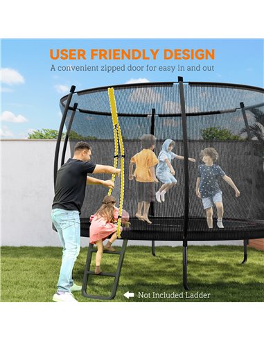 SPORTNOW 10ft Trampoline with Enclosure Net and Spring Cover, Outdoor Trampoline Garden Jumping Mat, Black A71-045V01BK