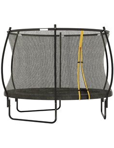 SPORTNOW 8ft Trampoline with Enclosure Net and Spring Cover, Outdoor Trampoline Garden Jumping Mat, Black A71-045V00BK