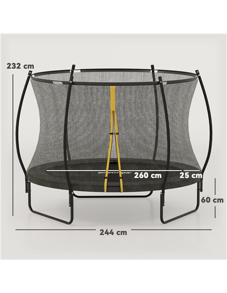 SPORTNOW 8ft Trampoline with Enclosure Net and Spring Cover, Outdoor Trampoline Garden Jumping Mat, Black A71-045V00BK - pic 102459 | FastDaddyshop