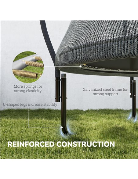 SPORTNOW 8ft Trampoline with Enclosure Net and Spring Cover, Outdoor Trampoline Garden Jumping Mat, Black A71-045V00BK - pic 102463 | FastDaddyshop