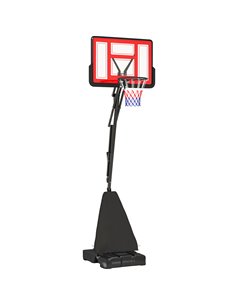 SPORTNOW Basketball Hoop Outdoor, Height Adjustable Basketball Hoop and Stand with Rebound System, Weighted Base, Portable on Wh