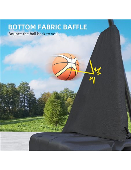 SPORTNOW Basketball Hoop Outdoor, Height Adjustable Basketball Hoop and Stand with Rebound System, Weighted Base, Portable on Wh - pic 102471 | FastDaddyshop