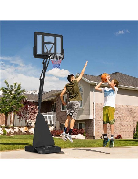 SPORTNOW Basketball Hoop Outdoor, Height Adjustable Basketball Hoop and Stand with Rebound System, Weighted Base, Portable on Wh - pic 102476 | FastDaddyshop