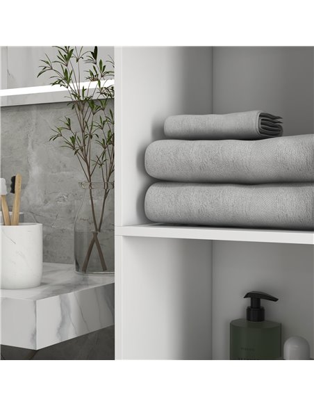 kleankin Multi-Storage Slim Bathroom Cabinet - High Gloss White 834-654V80WT - pic 102501 | FastDaddyshop