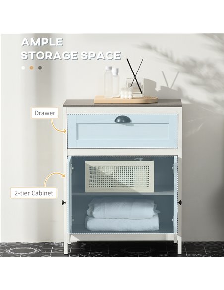 kleankin Bathroom Furniture Set with Adjustable Shelves, 6-Tier Tall Bathroom Storage Cabinet, Floor Cabinet with Drawer, Under  - pic 102516 | FastDaddyshop