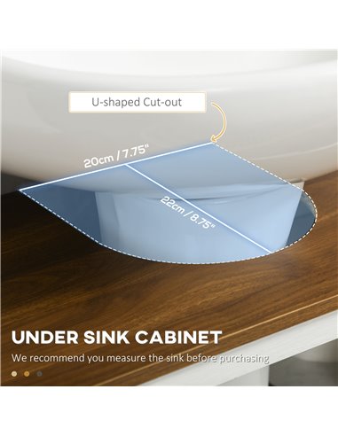 kleankin 2 Piece Bathroom Furniture Set, Tall Bathroom Cabinet with Adjustable Shelves, Under Sink Cabinet with Cupboard and Ope