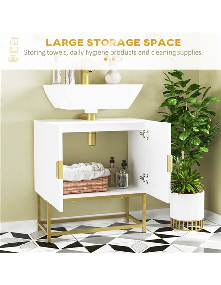kleankin 4 Piece Bathroom Furniture Set, Freestanding Tall Bathroom Cabinet, Under Sink Storage Cabinet, 2 Wall Mounted Cabinets - pic 102541 | FastDaddyshop