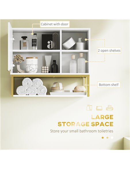 kleankin 4 Piece Bathroom Furniture Set, Freestanding Tall Bathroom Cabinet, Under Sink Storage Cabinet, 2 Wall Mounted Cabinets - pic 102542 | FastDaddyshop
