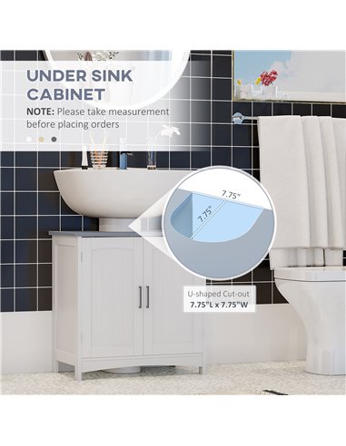 kleankin Bathroom Furniture Set with Adjustable Shelves, Tall Bathroom Storage Cabinet with Open Shelves, Bathroom Floor Cabinet