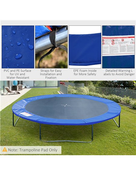 HOMCOM Φ244cm Trampoline Pad Pads Replacement Trampoline Accessories Safety Surround Pads Padding - 8ft Blue 120307-002 - pic 102559 | FastDaddyshop