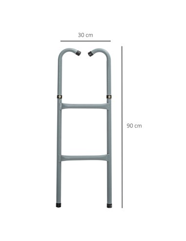 HOMCOM 6-10ft Trampoline Ladder Galvanized w/ Non-slip Mat 120307-005