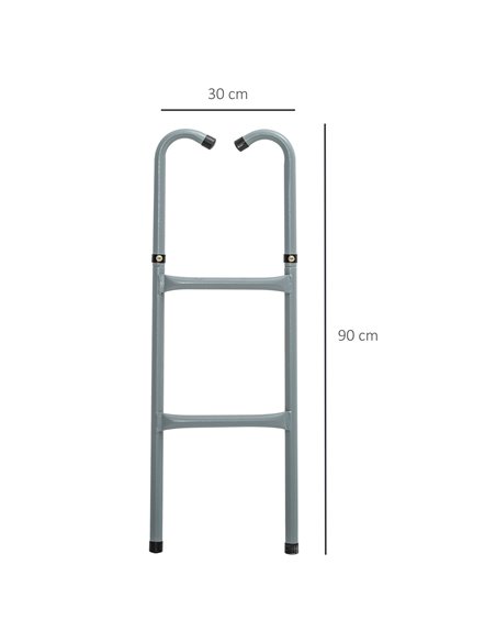 HOMCOM 6-10ft Trampoline Ladder Galvanized w/ Non-slip Mat 120307-005 - pic 102567 | FastDaddyshop
