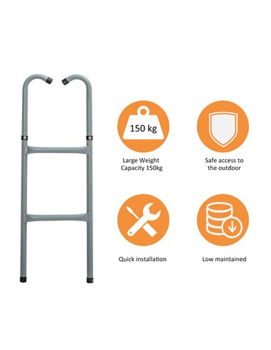 HOMCOM 6-10ft Trampoline Ladder Galvanized w/ Non-slip Mat 120307-005