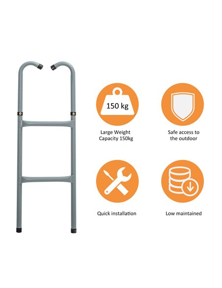 HOMCOM 6-10ft Trampoline Ladder Galvanized w/ Non-slip Mat 120307-005 - pic 102570 | FastDaddyshop