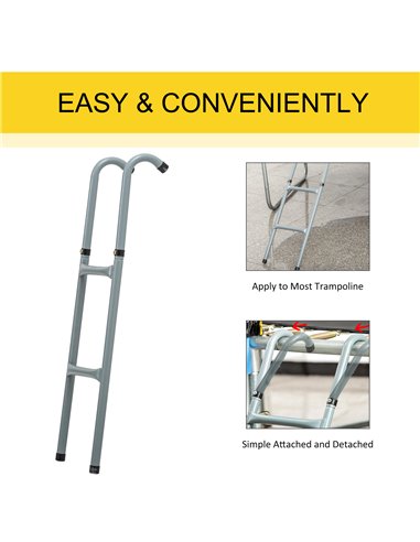 HOMCOM 6-10ft Trampoline Ladder Galvanized w/ Non-slip Mat 120307-005