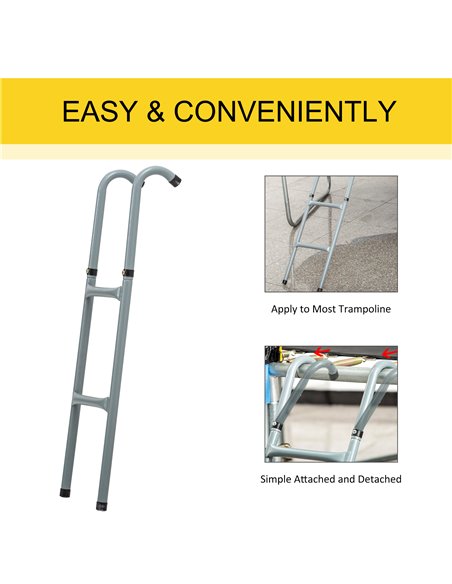 HOMCOM 6-10ft Trampoline Ladder Galvanized w/ Non-slip Mat 120307-005 - pic 102571 | FastDaddyshop