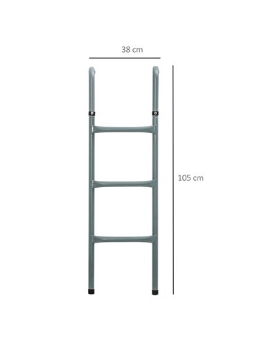 HOMCOM 12/14ft Trampoline Ladder Galvanized w/ Non-slip Mat 120307-014