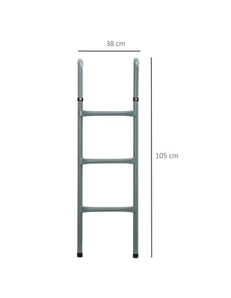 HOMCOM 12/14ft Trampoline Ladder Galvanized w/ Non-slip Mat 120307-014 - pic 102576 | FastDaddyshop