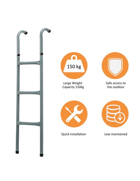 HOMCOM 12/14ft Trampoline Ladder Galvanized w/ Non-slip Mat 120307-014 - pic 102578 | FastDaddyshop