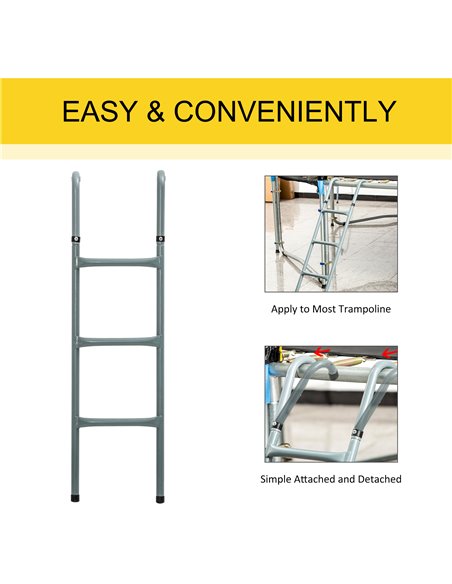 HOMCOM 12/14ft Trampoline Ladder Galvanized w/ Non-slip Mat 120307-014 - pic 102580 | FastDaddyshop