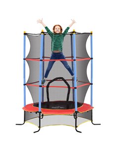 HOMCOM Kids Trampoline, with Safety Net, for Ages 3-10 Years 342-039V01BU