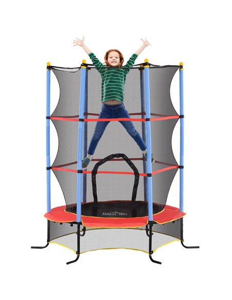 HOMCOM Kids Trampoline, with Safety Net, for Ages 3-10 Years 342-039V01BU - pic 102646 | FastDaddyshop