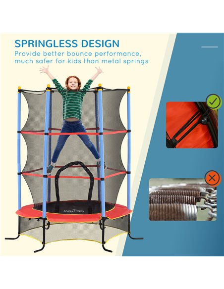 HOMCOM Kids Trampoline, with Safety Net, for Ages 3-10 Years 342-039V01BU - pic 102649 | FastDaddyshop
