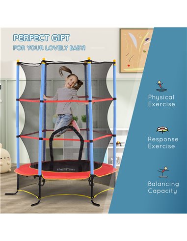 HOMCOM Kids Trampoline, with Safety Net, for Ages 3-10 Years 342-039V01BU