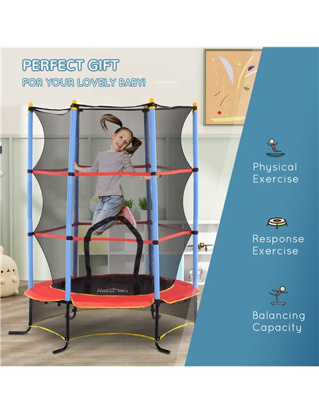 HOMCOM Kids Trampoline, with Safety Net, for Ages 3-10 Years 342-039V01BU - pic 102652 | FastDaddyshop