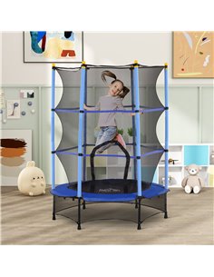 HOMCOM 4.6FT/55" Kids Trampoline with Safety Enclosure, Outdoor Indoor Use, for Ages 3-10 Years, Blue 342-008V02BU 2