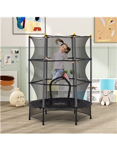 HOMCOM 4.6FT/55" Kids Trampoline with Safety Enclosure, Outdoor Indoor Use, for Ages 3-10 Years, Black 342-008V02BK 2