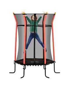 HOMCOM Kids Trampoline Mini Bouncer with Enclosure Safety Net For Ages 3-10 Years - Red 342-007V02RD