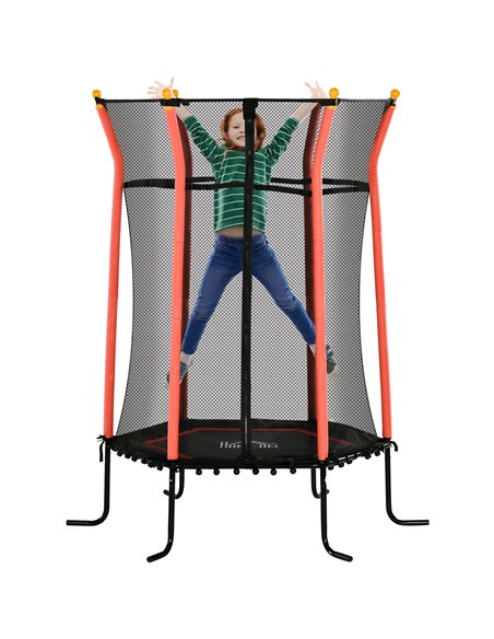 HOMCOM Kids Trampoline Mini Bouncer with Enclosure Safety Net For Ages 3-10 Years - Red 342-007V02RD - pic 102682 | FastDaddyshop