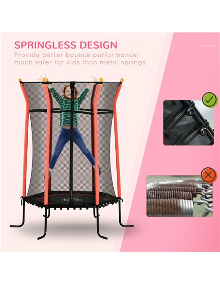 HOMCOM Kids Trampoline Mini Bouncer with Enclosure Safety Net For Ages 3-10 Years - Red 342-007V02RD - pic 102685 | FastDaddyshop