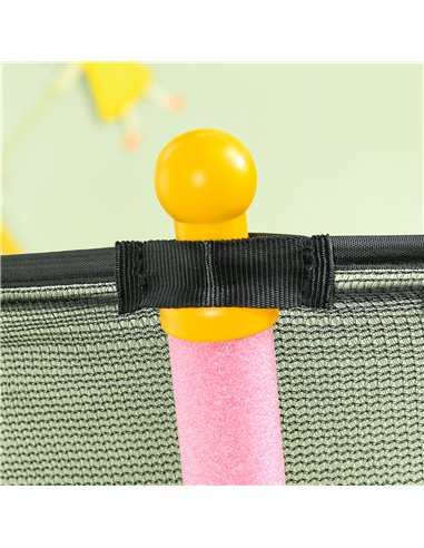 HOMCOM Kids Trampoline Mini Bouncer with Enclosure Safety Net For Ages 3-10 Years - Pink 342-007V02PK
