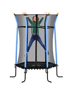 HOMCOM Kids Trampoline Mini Bouncer with Enclosure Safety Net For Ages 3-10 Years - Blue 342-007V02BU