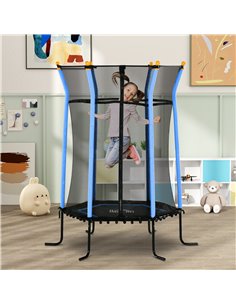 HOMCOM Kids Trampoline Mini Bouncer with Enclosure Safety Net For Ages 3-10 Years - Blue 342-007V02BU 2