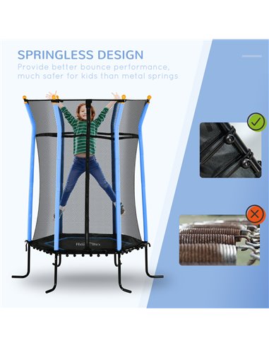 HOMCOM Kids Trampoline Mini Bouncer with Enclosure Safety Net For Ages 3-10 Years - Blue 342-007V02BU