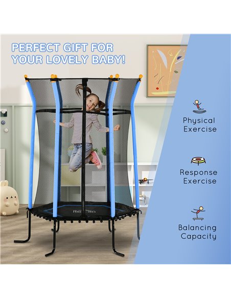 HOMCOM Kids Trampoline Mini Bouncer with Enclosure Safety Net For Ages 3-10 Years - Blue 342-007V02BU - pic 102706 | FastDaddyshop